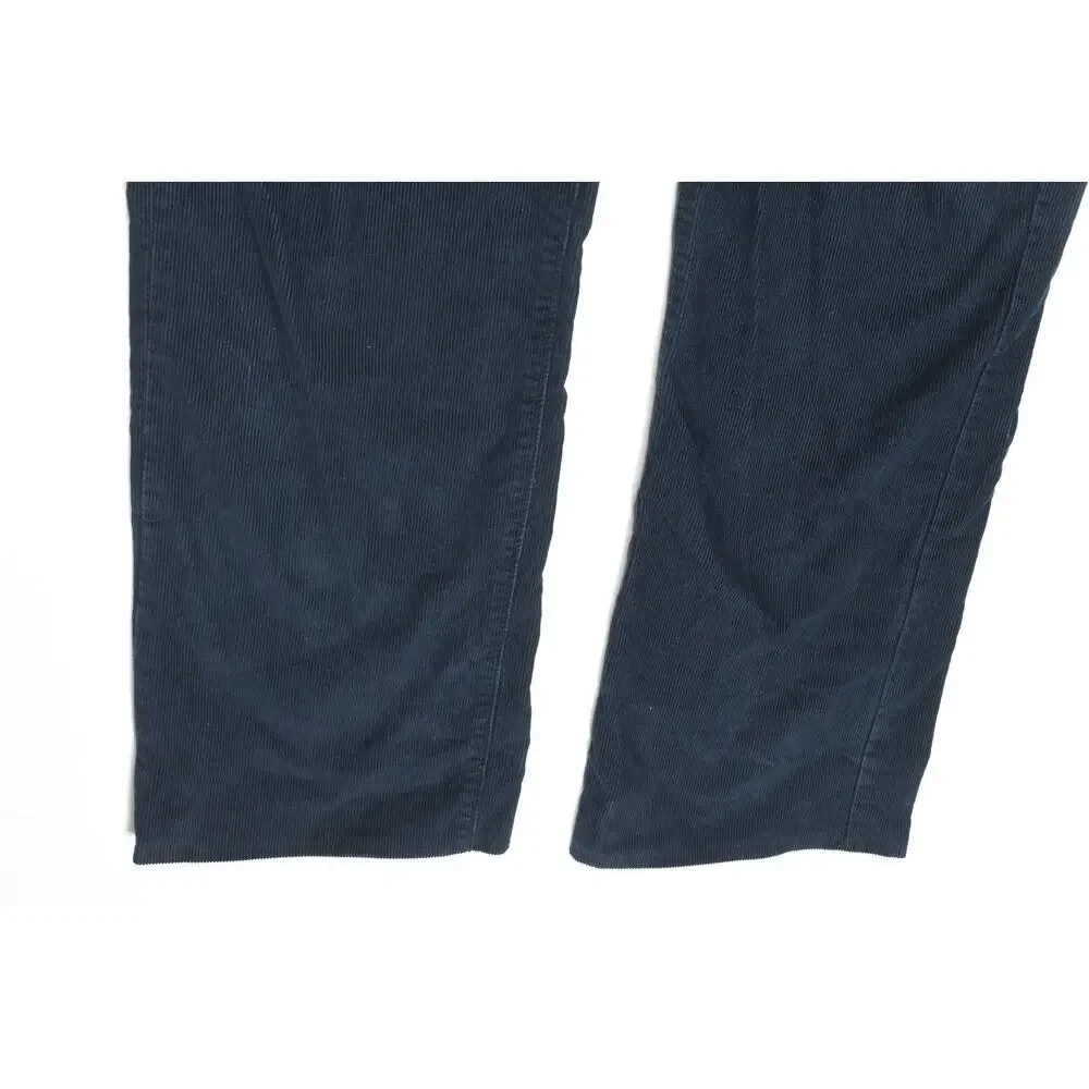J.Crew Straight Fit Corduroy Pants Mens 36x32 (37x30) Blue Slim 5-Pocket Cotton
